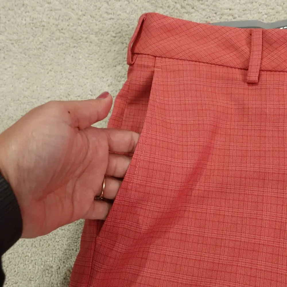 NWT Walter Hagen Mens Perfect 11 Golf Tonal Plaid Shorts Dark Coral Size 32 - Picture 4 of 10